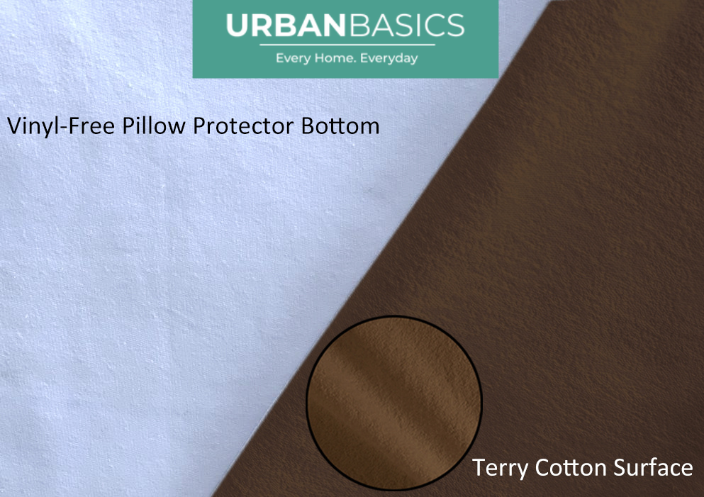 Waterproof Terry Cotton Pillow Protector, Brown Set of 2