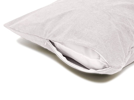 Waterproof Terry Cotton Pillow Protector, Grey Set of 2