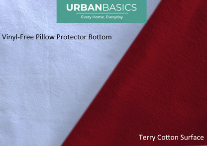 Waterproof Terry Cotton Pillow Protector, Maroon Set of 2