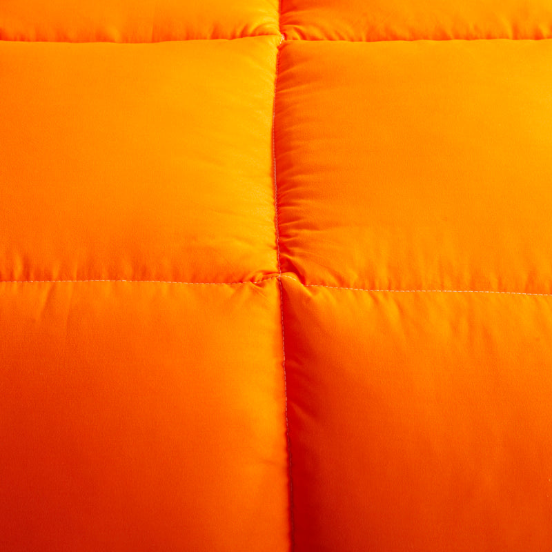 Microfiber Reversible Comforter, Double Bed with Corner Loops, Orange & Yellow